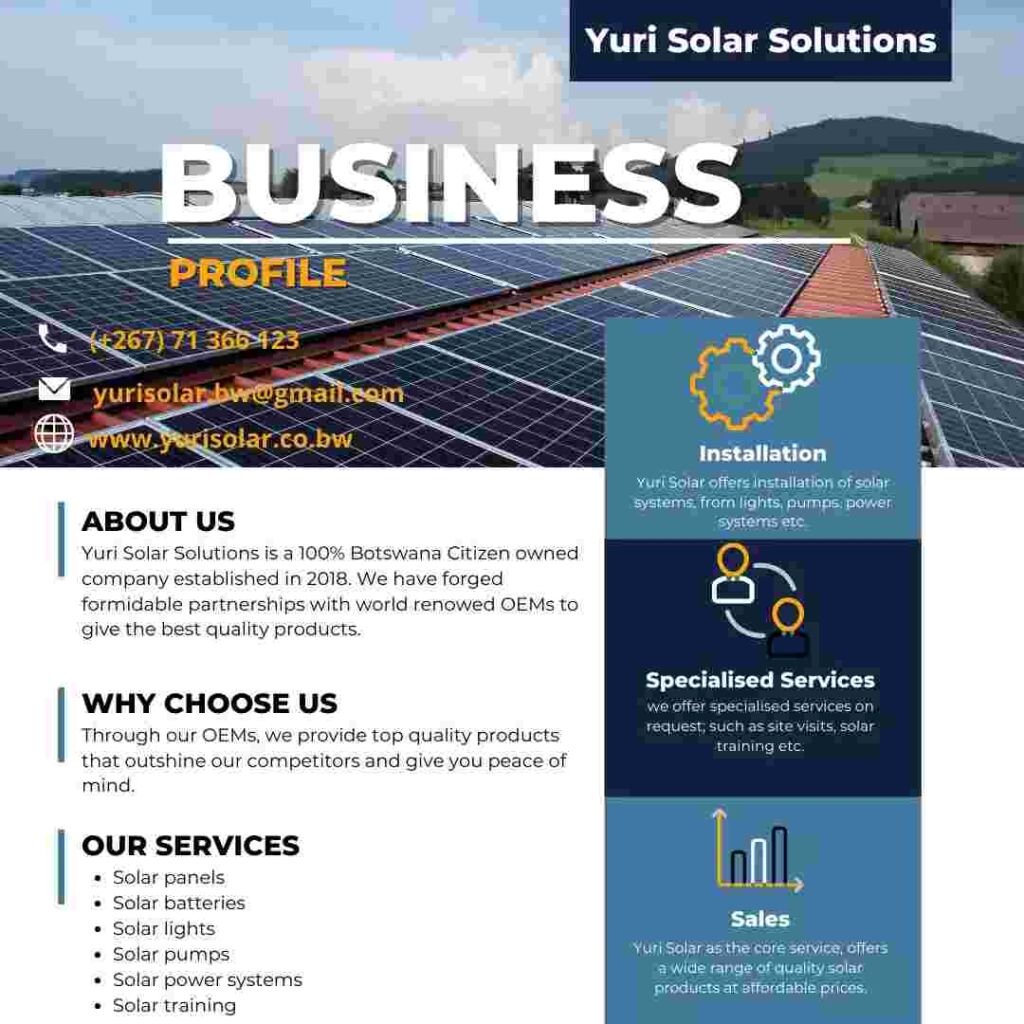 yuri solar panels botswana