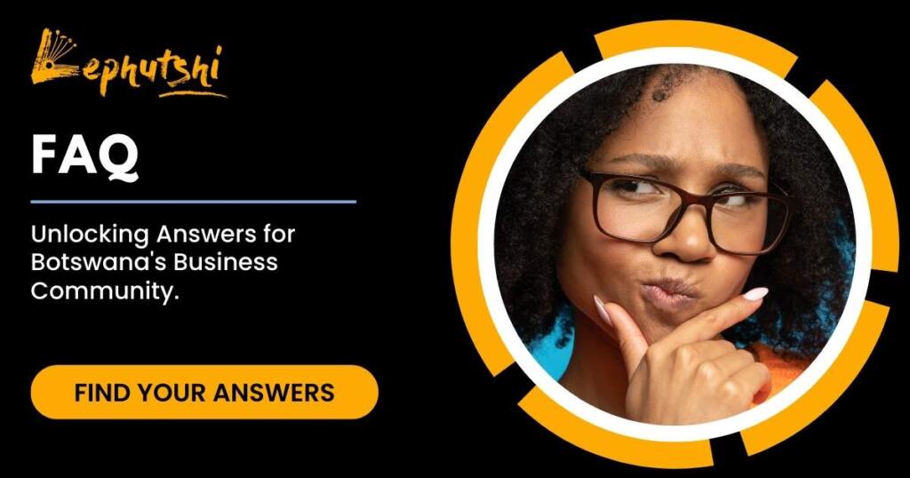 Curious lady with unanswered questions about Botswana's business community on Lephutshi FAQ page