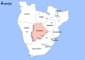 Map of Southern Africa highlighting Botswana’s central position in regional trade and logistics routes