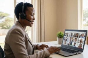 Online Business Ideas for Entrepreneurs in Botswana 4 Online tutor in Botswana teaching students through a virtual learning platform
