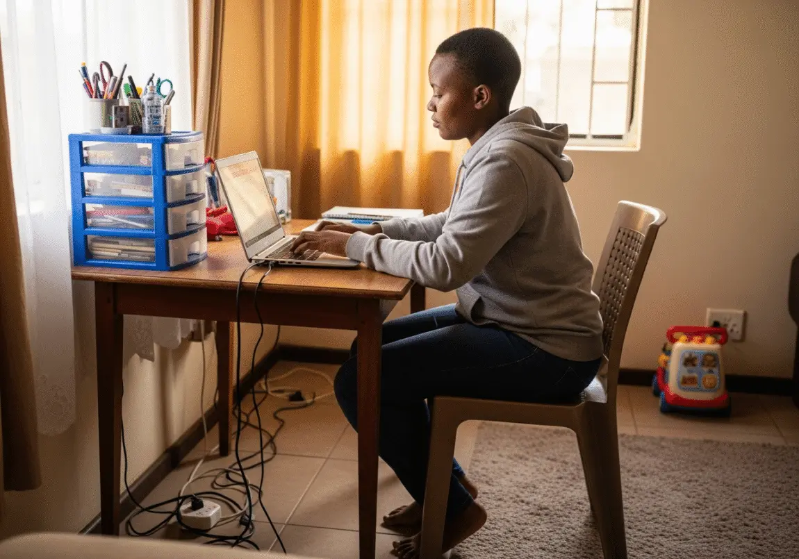 Profitable Home-Based Business Ideas 8 Entrepreneur working from a home office in Gaborone
