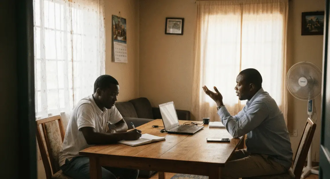 Botswana SME owner interviewing a customer to understand their needs