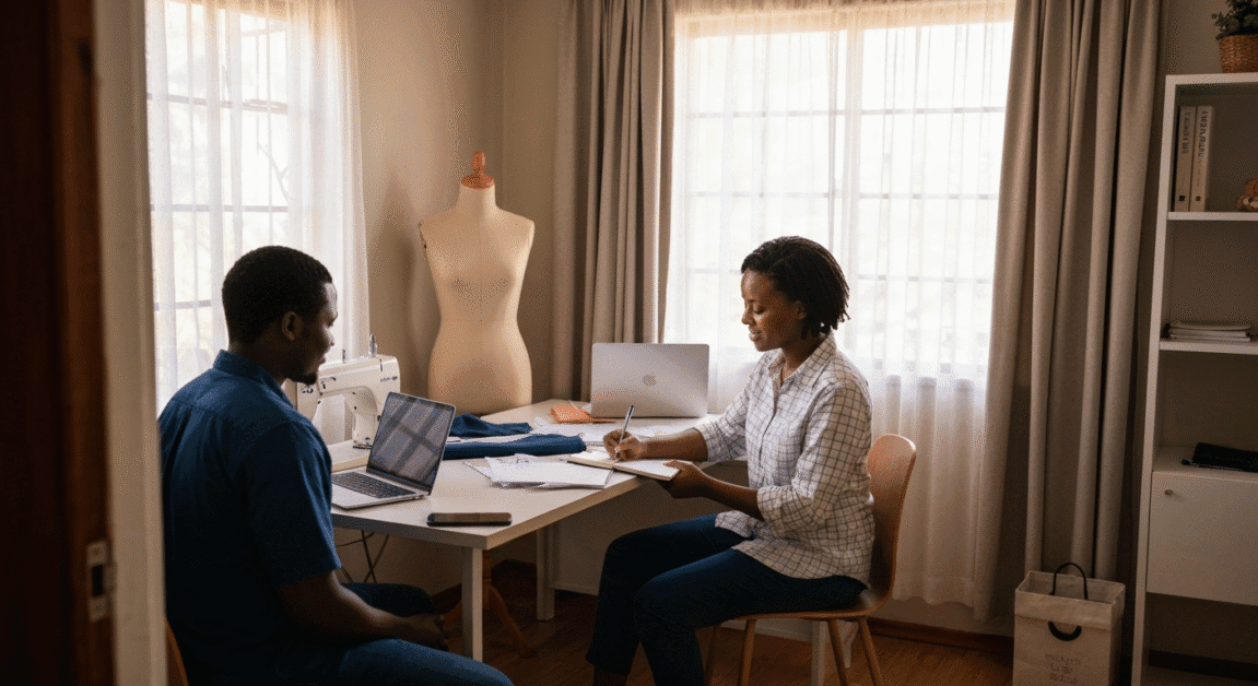 Botswana fashion startup discussing customer feedback for improving designs