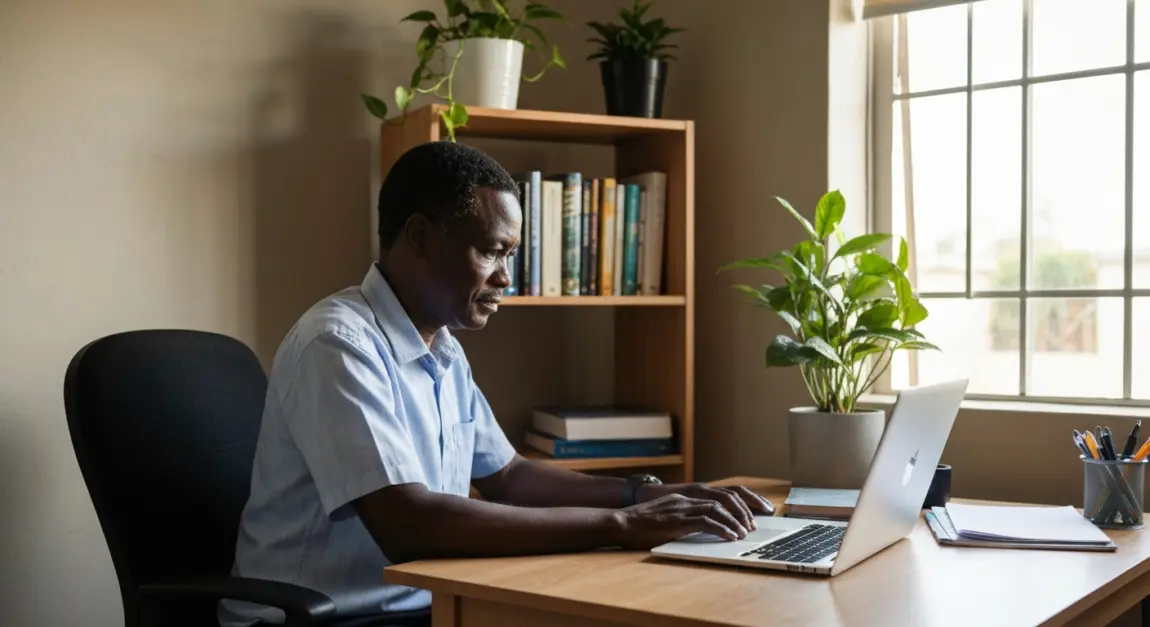 Emotional Intelligence Books for Business Success 5 Botswanan entrepreneur using a digital tool for emotional intelligence assessment