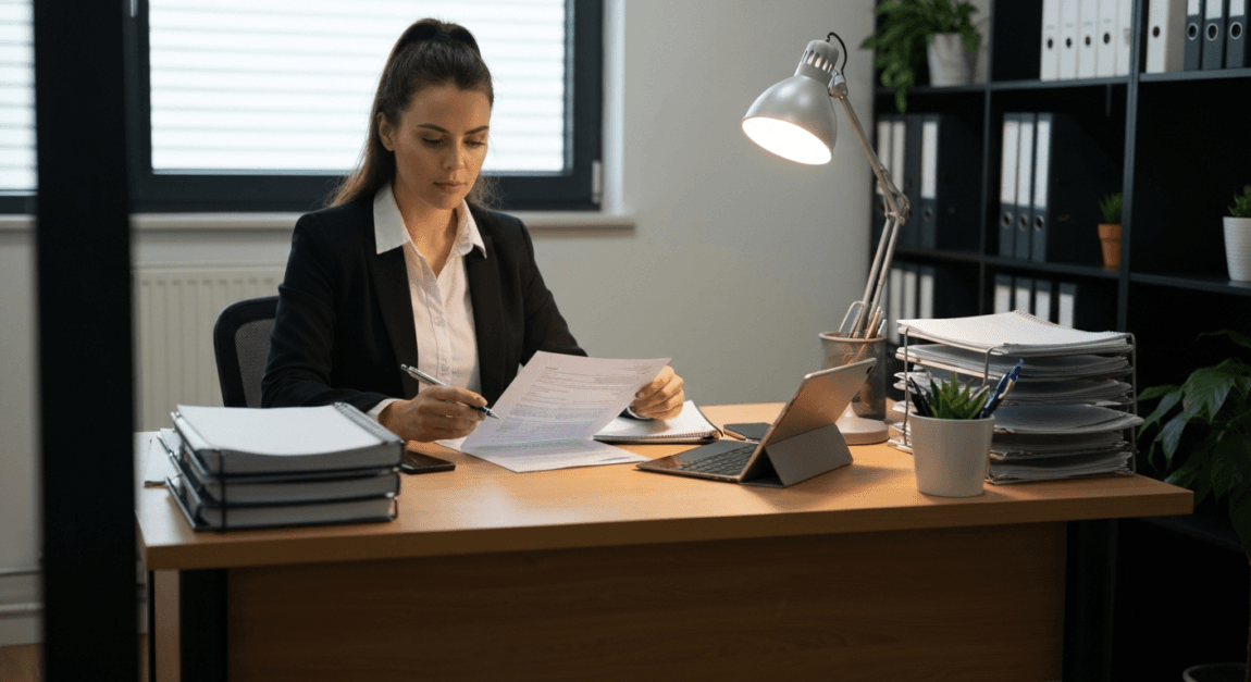 How to Register for VAT in Botswana 3 Businesswoman in Botswana organizing VAT documentation for submission