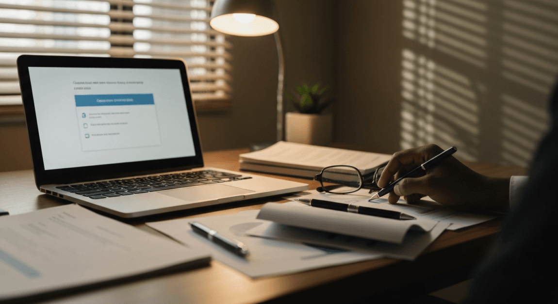 Botswana office desk showing intentional data collection on a laptop