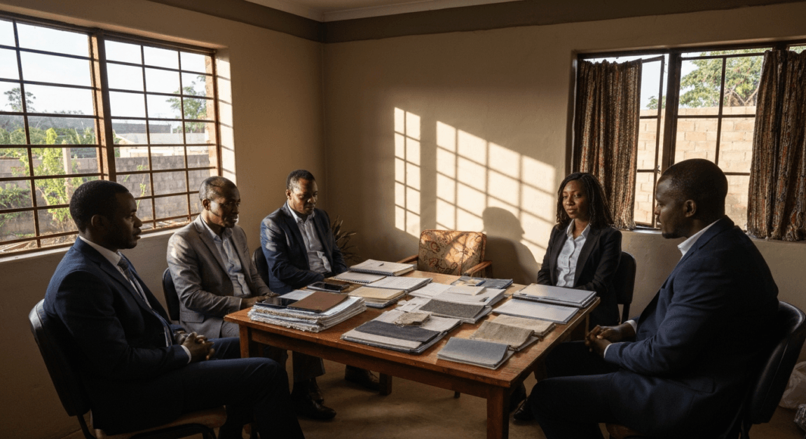 Sustainable Operations: Embracing Green Logistics in Botswana 2 Business team discussing sustainable local sourcing strategies