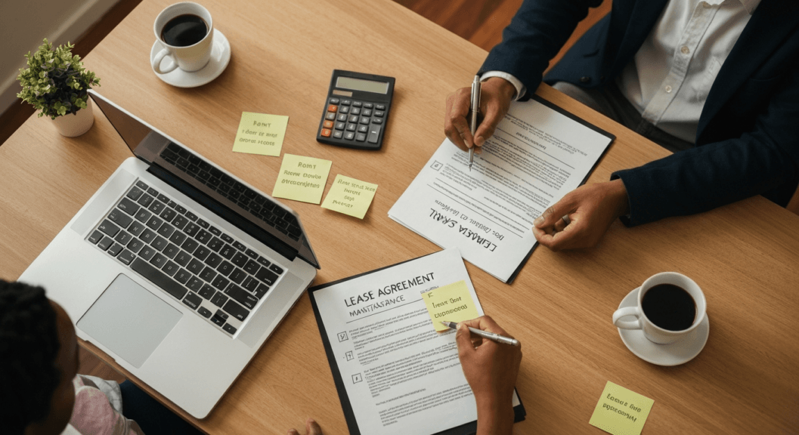 Lease Agreement Template and Guide for Rental Property in Botswana 4 Paperwork showing rent and deposit details for a Botswana property