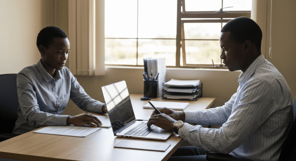 How to Win More Tenders: Common Mistakes and Bid-Rejection Reasons 8 Business professional in Botswana reading a tender feedback letter to improve future bids.