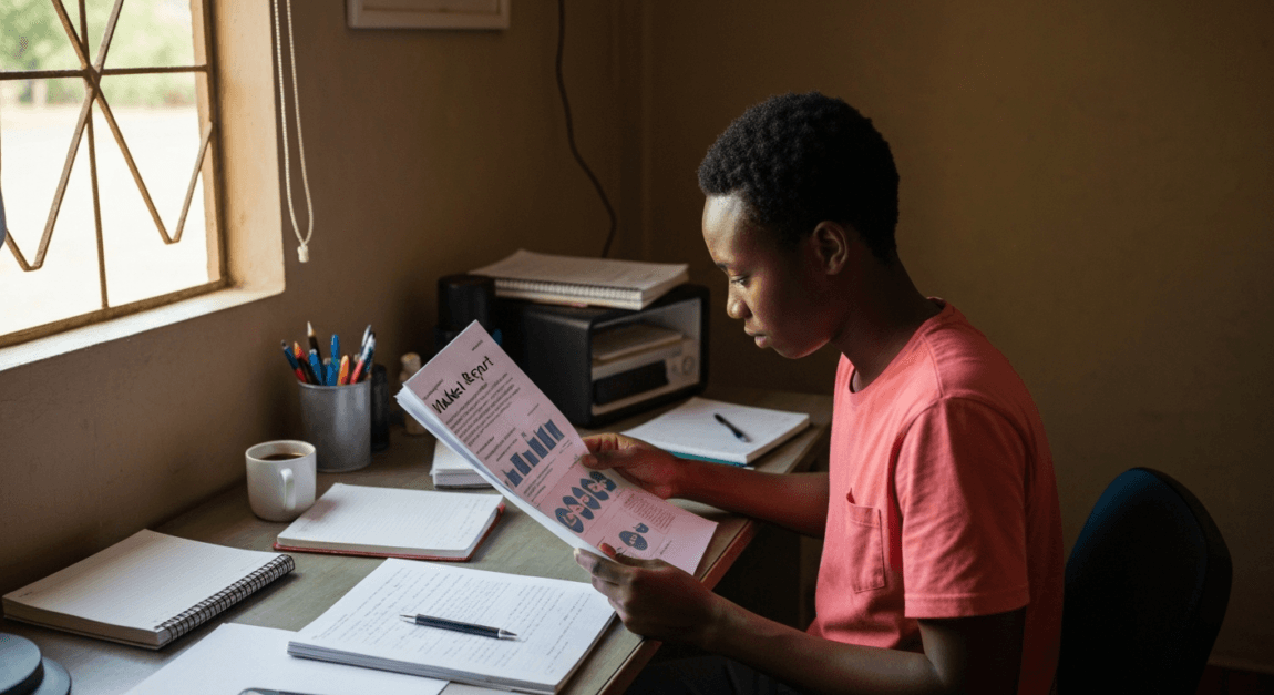 A small business owner in Botswana analyzing local market trends for chicken demand.