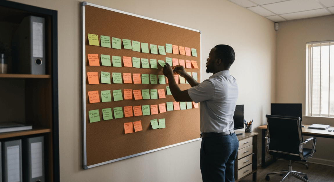 Managing construction project phases in a Botswana office