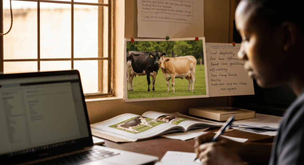 Best Dairy Cattle Breeds and How to Choose One 2 Jersey cow in a Botswana farm setting