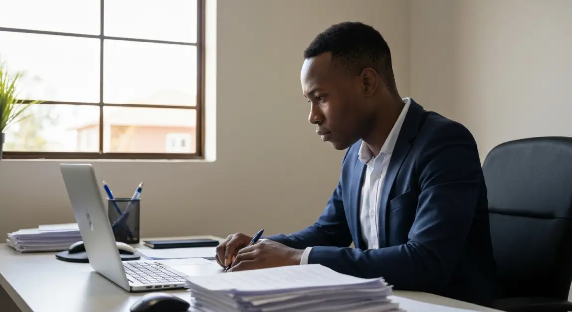 Supplier Registration Botswana: How to Register on PPRA/IPMS 3 A Motswana business owner using a laptop to access the IPMS Botswana portal