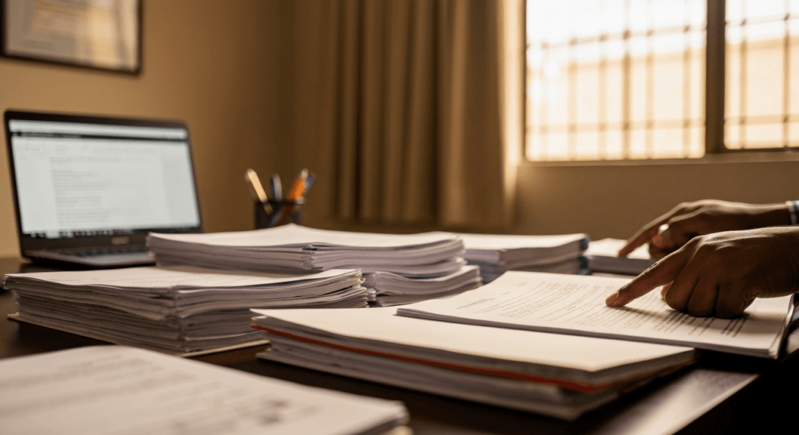 Organized compliance folders including BURS tax clearance and CIPA certificates