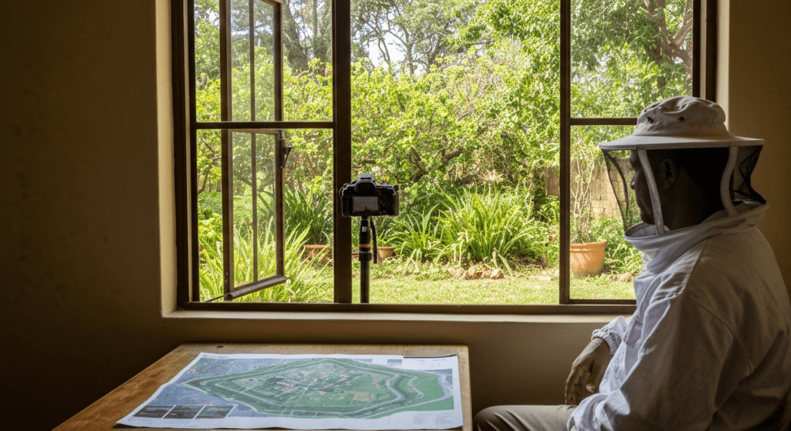 Selecting an apiary site with shade in Botswana