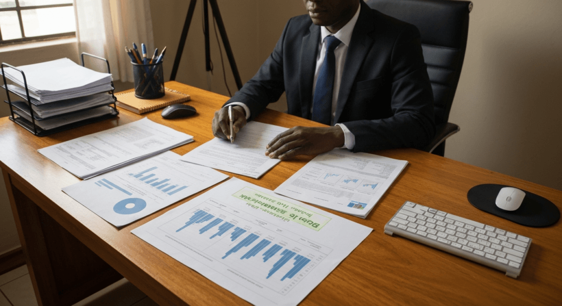 Farming Grants and Agribusiness Funding Options 2 Agribusiness professional organizing OBRS and BURS documents for a loan application