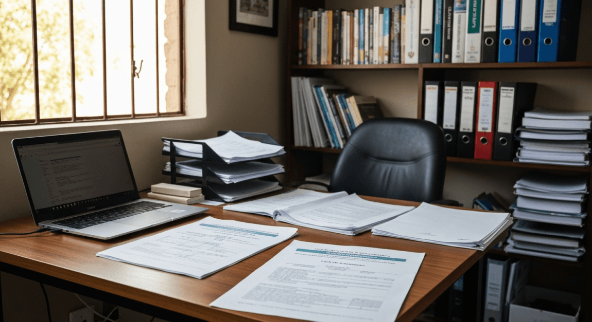 Property law basics for landlords, investors, and property operators 1 Property law documents and laptop for Botswana business compliance